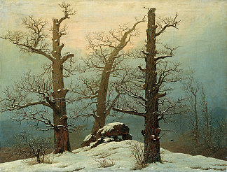 雪中的支石墓 Dolmen in snow (1807)，卡斯珀尔·大卫·弗里德里希