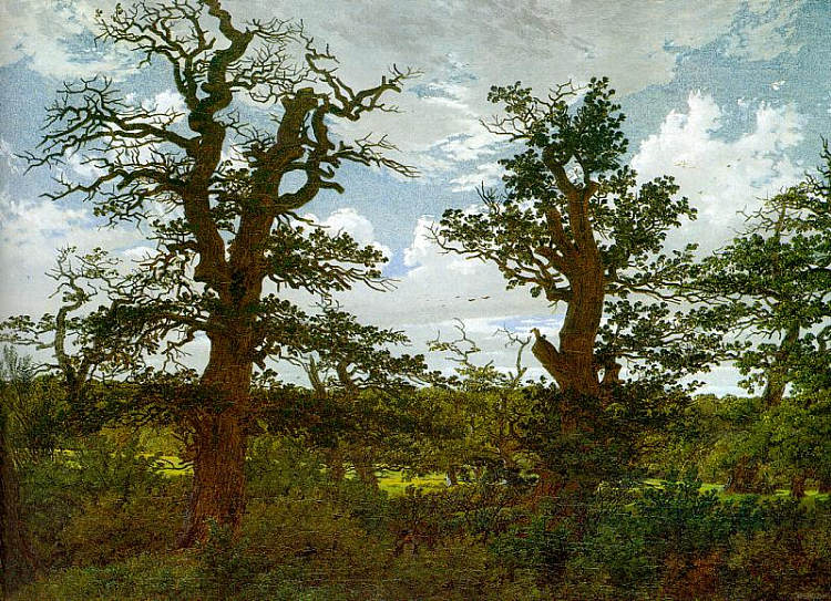 景观与橡树和猎人 Landscape with Oak Trees and a Hunter (1811),卡斯珀尔·大卫·弗里德里希