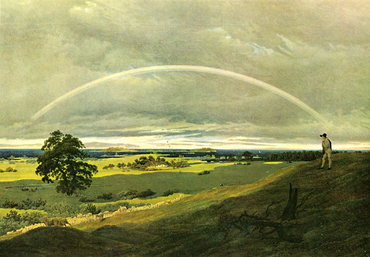 彩虹景观 Landscape with rainbow (c.1810)，卡斯珀尔·大卫·弗里德里希