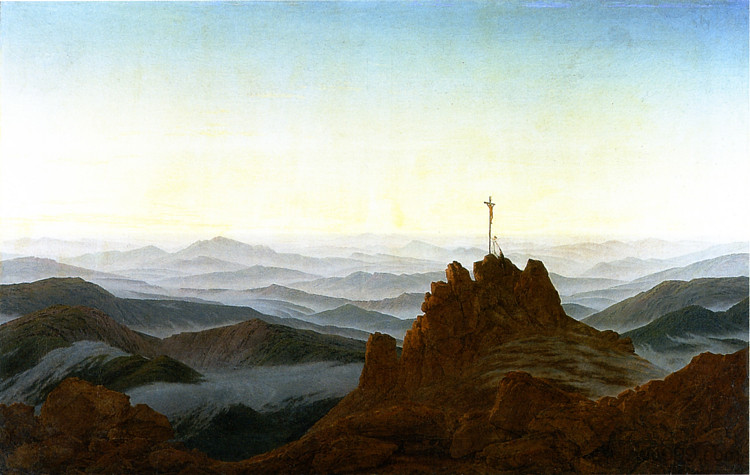 苏台德山脉的早晨 Morning in the Sudeten Mountains (c.1810 - c.1811),卡斯珀尔·大卫·弗里德里希