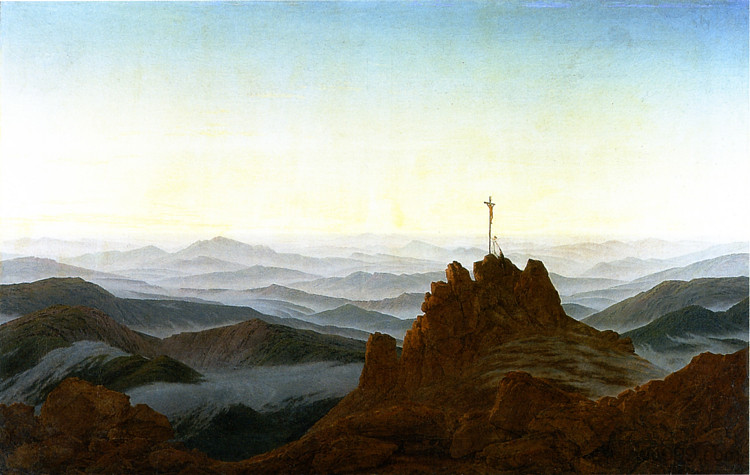 苏台德山脉的早晨 Morning in the Sudeten Mountains (c.1810 - c.1811)，卡斯珀尔·大卫·弗里德里希