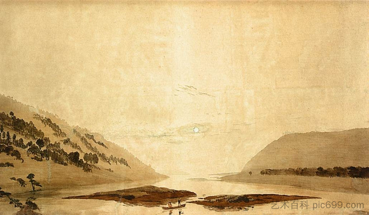 山地河流景观 Mountainous River Landscape (1830),卡斯珀尔·大卫·弗里德里希