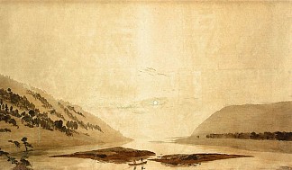 山地河流景观 Mountainous River Landscape (1830)，卡斯珀尔·大卫·弗里德里希