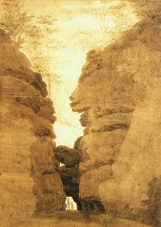 乌特瓦尔德格伦德的岩石拱门 Rock arch in the Uttewalder Grund (c.1801)，卡斯珀尔·大卫·弗里德里希