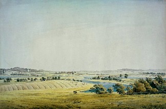 普特布斯的罗根景观 Rogen landscape in Putbus (1824)，卡斯珀尔·大卫·弗里德里希