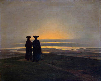 两个男人的傍晚风景 Evening Landscape with Two Men (c.1830 – c.1835)，卡斯珀尔·大卫·弗里德里希