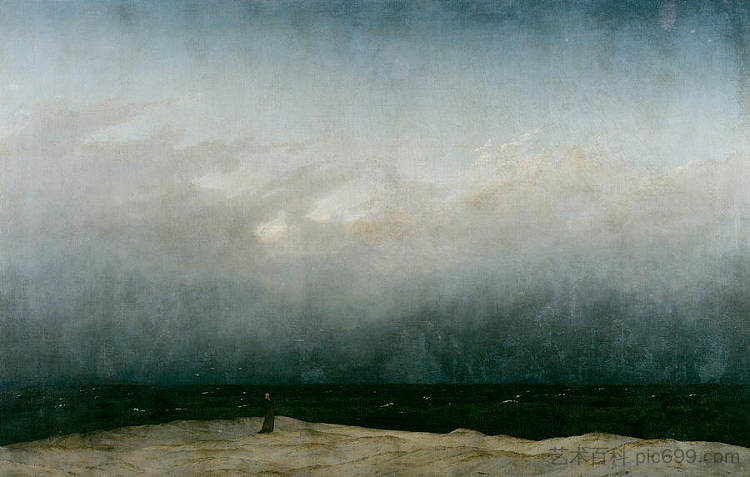 海边的和尚 The Monk by the Sea (1808 - 1810; Germany ),卡斯珀尔·大卫·弗里德里希