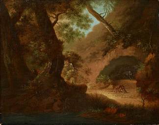 山洞前森林里的狼 Wolves in the Forest in Front of a Cave (1798)，卡斯珀尔·大卫·弗里德里希
