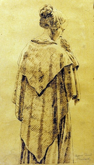 披斗篷的女人 Woman in a Cloak，卡斯珀尔·大卫·弗里德里希