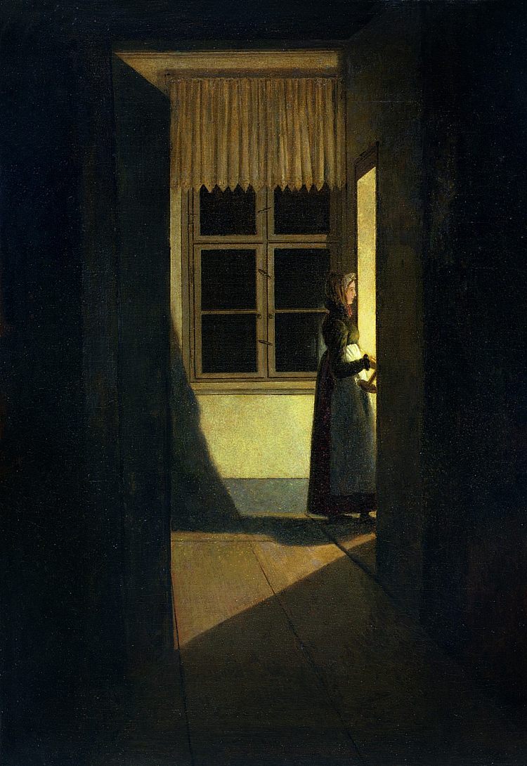拿着烛台的女人 Woman with a candlestick (1825)，卡斯珀尔·大卫·弗里德里希