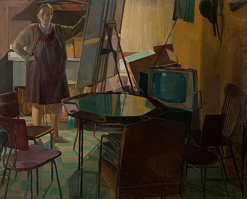 自画像与扑克桌 Self Portrait with Poker Table (1969)，凯瑟琳·墨菲