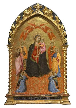 麦当娜和孩子与天使和圣徒 Madonna and Child with Angels and Saints (1400)，琴尼诺·琴尼尼