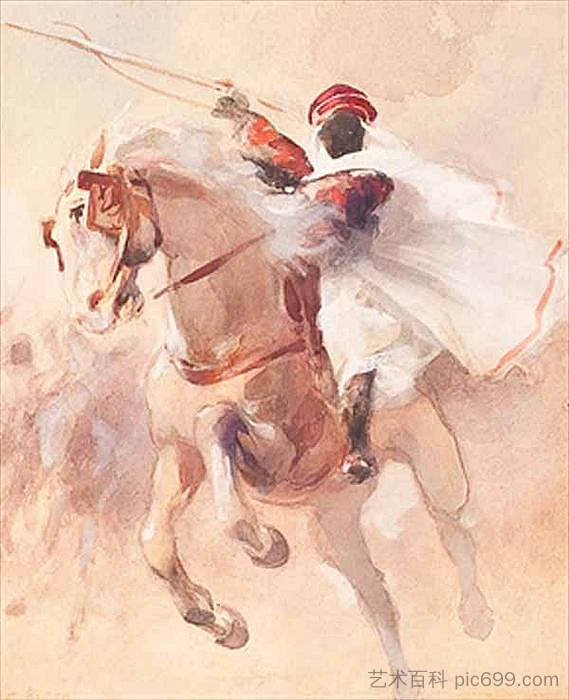 阿拉伯骑士 An Arab Horseman，切萨雷·比塞奥