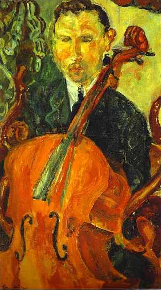 大提琴家（塞列维奇） The Cellist (Serevitsch) (c.1916)，柴姆·苏丁