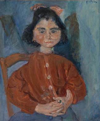 穿着红色衬衫的年轻女孩 Young Girl in Red Blouse (1919; France                     )，柴姆·苏丁