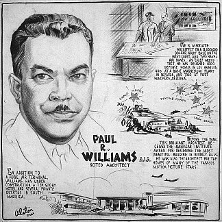 保罗·威廉姆斯的漫画 Cartoon of Paul R. Williams (1943)，查尔斯·奥尔斯顿