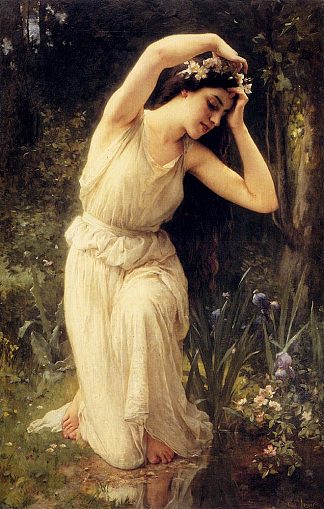 森林中的仙女 A Nymph In The Forest，查尔斯·阿玛布尔·勒努瓦