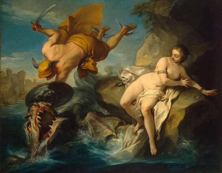 英仙座和仙女座 Perseus and Andromeda (c.1735 - c.1740)，Charles-Andre van Loo （Carle van Loo）