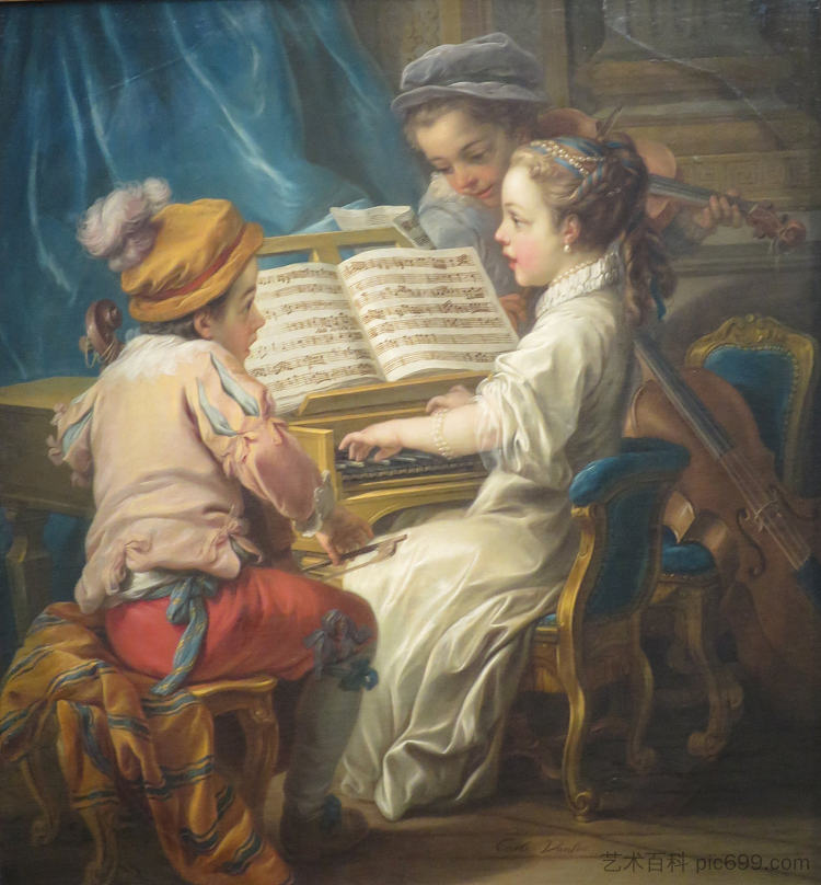 音乐 Music (c.1753)，Charles-Andre van Loo （Carle van Loo）