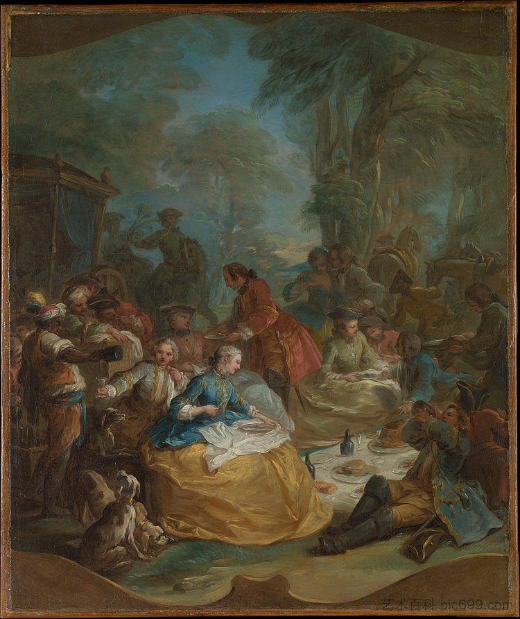 亨特早餐 The Hunt Breakfast (1737)，Charles-Andre van Loo （Carle van Loo）