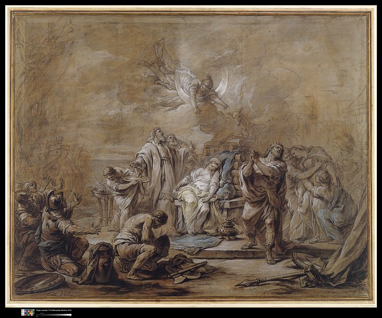 伊菲革尼亚的牺牲 The Sacrifice of Iphigenia (1756 - 1757)，Charles-Andre van Loo （Carle van Loo）