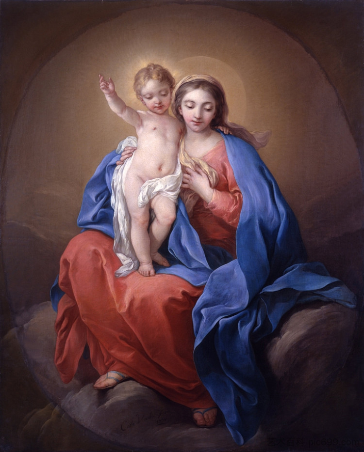 处女与圣婴 Virgin and Child (1738)，Charles-Andre van Loo （Carle van Loo）