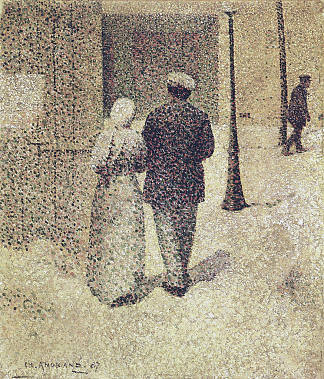 情侣在街上 Couple in the street (1887)，查尔斯·安格朗