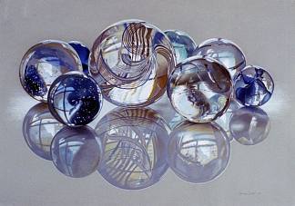 玻璃，弹珠十四 Glassies, Marbles XIV (1985)，查尔斯·贝尔