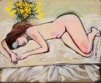 无题（裸体花朵） Untitled (Nude with Flowers) (1971)，查尔斯·布莱克曼