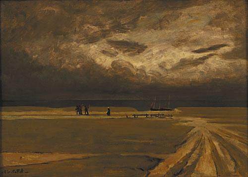 逃离风暴的渔民 Fishermen fleeing the storm (1893)，查尔斯·科泰