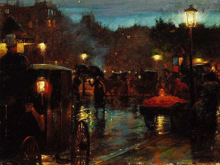 夜晚的巴黎 Paris at Night (1889)，查尔斯·考特尼·柯伦