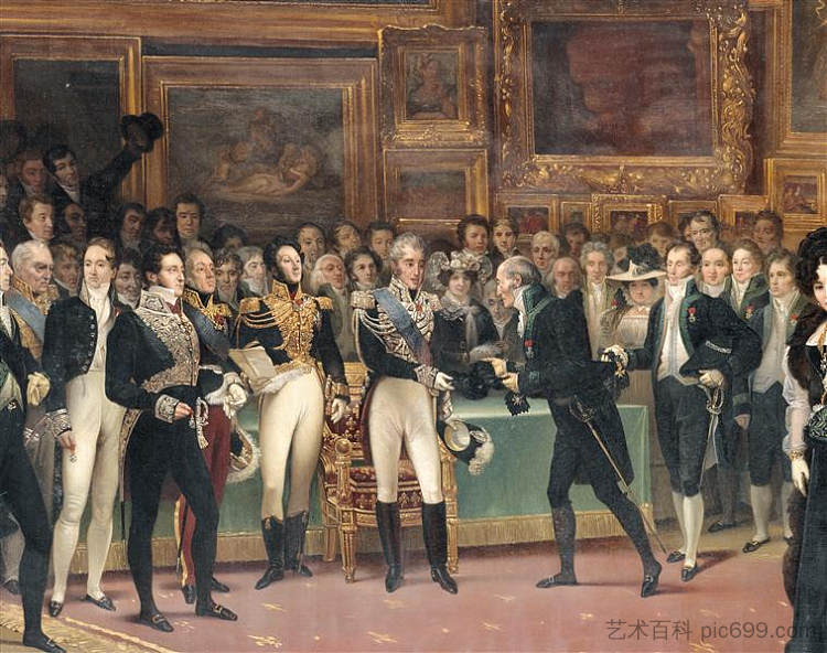 1824 年沙龙结束时向艺术家颁发的奖项,1825 年 1 月 15 日 Distribution of Awards to Artists at the End of the 1824 Salon, January 15, 1825,查尔斯·德·斯图本