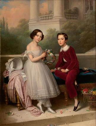 伊琳娜和伊拉里昂·沃龙佐夫-达什科夫 Iryna and Illarion Vorontsov-Dashkov (1845)，查尔斯·德·斯图本