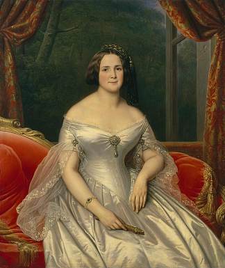 安娜·贝纳达基的肖像 Portrait of Anna Benardaki (1844)，查尔斯·德·斯图本