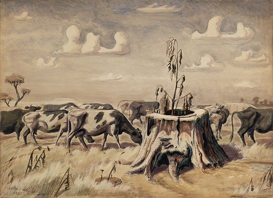 八月牧场 August Pasture (1921)，查尔斯·伯奇菲尔德