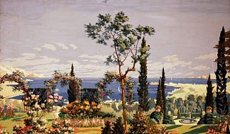 里维埃拉（右图） The Riviera (right Panel) (c.1926)，查尔斯·伯奇菲尔德