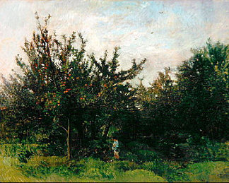 苹果园 An Apple Orchard (c.1871 – c.1878)，科罗、让·弗朗索瓦·米勒和查理·法兰斯瓦·杜比尼