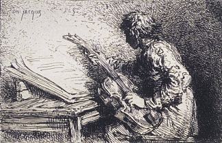 音乐家 Musician (1847)，夏尔·埃米尔·雅克