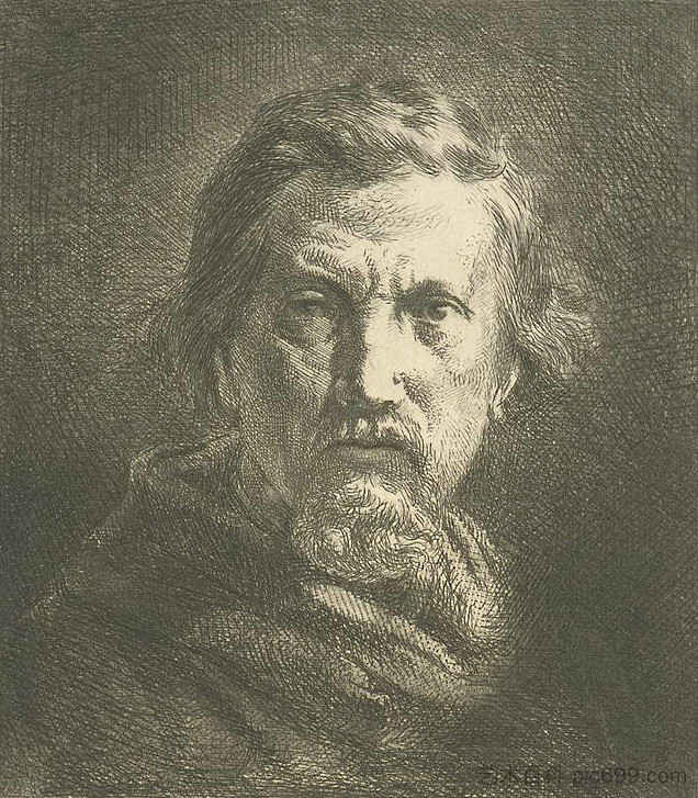 自画像 Self-portrait (1862)，夏尔·埃米尔·雅克