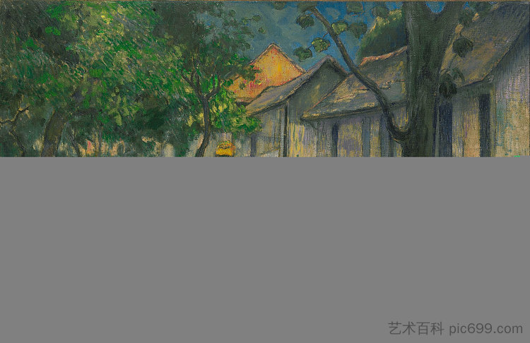 村里的妇女和山羊 Femmes et Chevre dans le Village (1887)，查尔斯·拉瓦尔