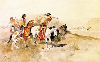 攻击骡子 Attack on Muleteers (1895)，查尔斯·拉塞尔