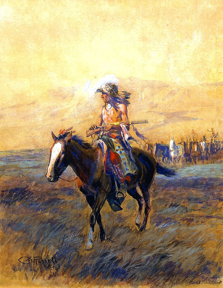 勇者骑兵坐骑 Cavalry Mounts for the Brave (1907)，查尔斯·拉塞尔