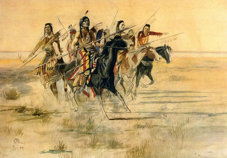 印第安狩猎 Indian Hunt (1894)，查尔斯·拉塞尔