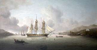 HMS“女魔法师”在飞镖河 HMS ‘Enchantress’ in the River Dart (1804)，查尔斯·马丁·鲍威尔