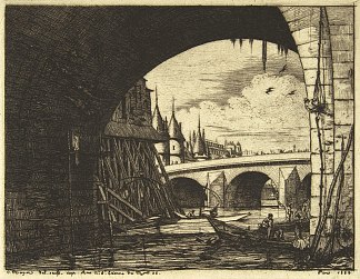 拱门，巴黎诺特尔达姆桥 Archway, Pont Nôtre-dame, Paris (1853)，查尔斯·麦里森