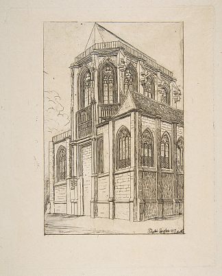雷内尔河畔圣马丁教堂的后殿 the Apse of the Church of St. Martin-sur-renelle (1860)，查尔斯·麦里森