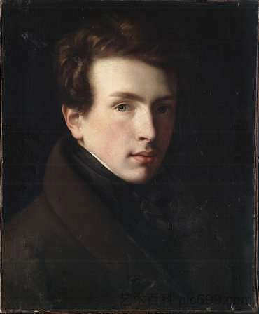 自画像 Self Portrait (1818; France  )，查尔斯-菲利普·拉里维耶尔