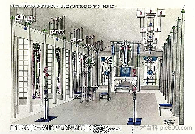 音乐室 Music Room (1901)，查尔斯·雷尼·麦金托什