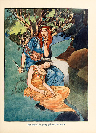 她引诱小女孩进入树林 She enticed the young girl into the woods (1909)，查尔斯·罗宾逊