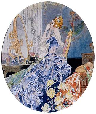 虚荣心中的女人 Woman at her vanity (1900)，查尔斯·罗宾逊